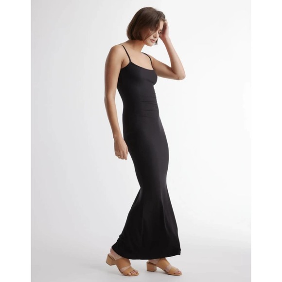 Quince Dresses Tencel Rib Knit Maxi Slip Dress Nwt Med Black Poshmark